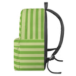 Green Striped Pattern Print Backpack