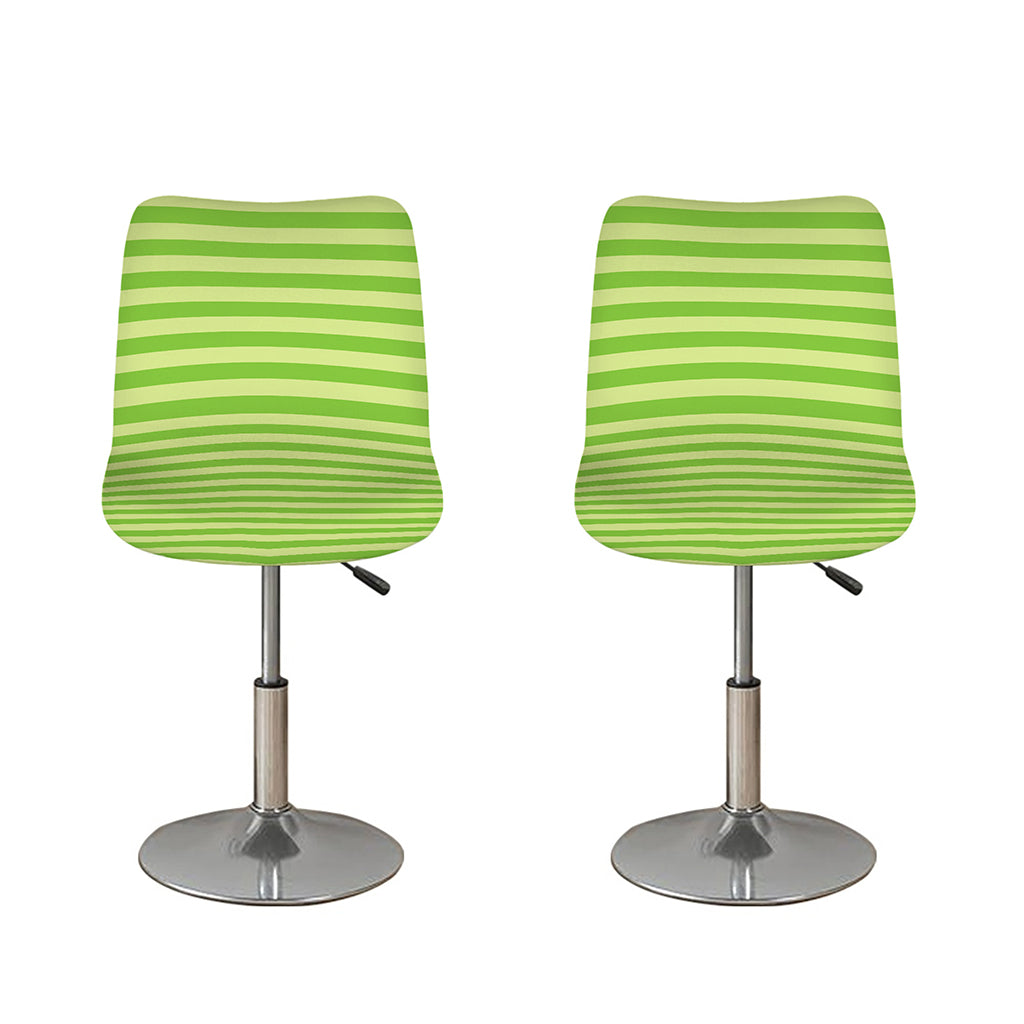 Green Striped Pattern Print Bar Stool Covers