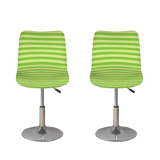 Green Striped Pattern Print Bar Stool Covers
