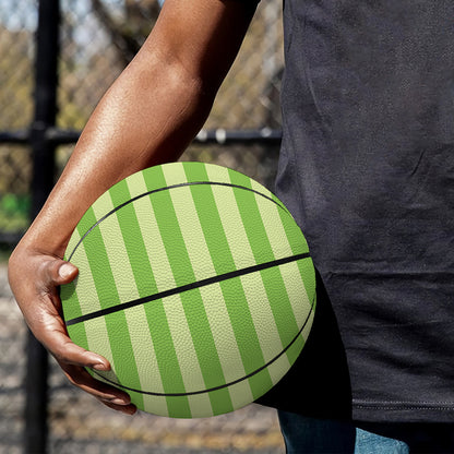 Green Striped Pattern Print Basketball