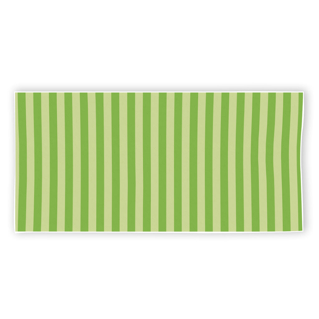 Green Striped Pattern Print Beach Towel