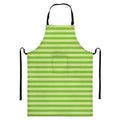 Green Striped Pattern Print Bib Apron With Pocket