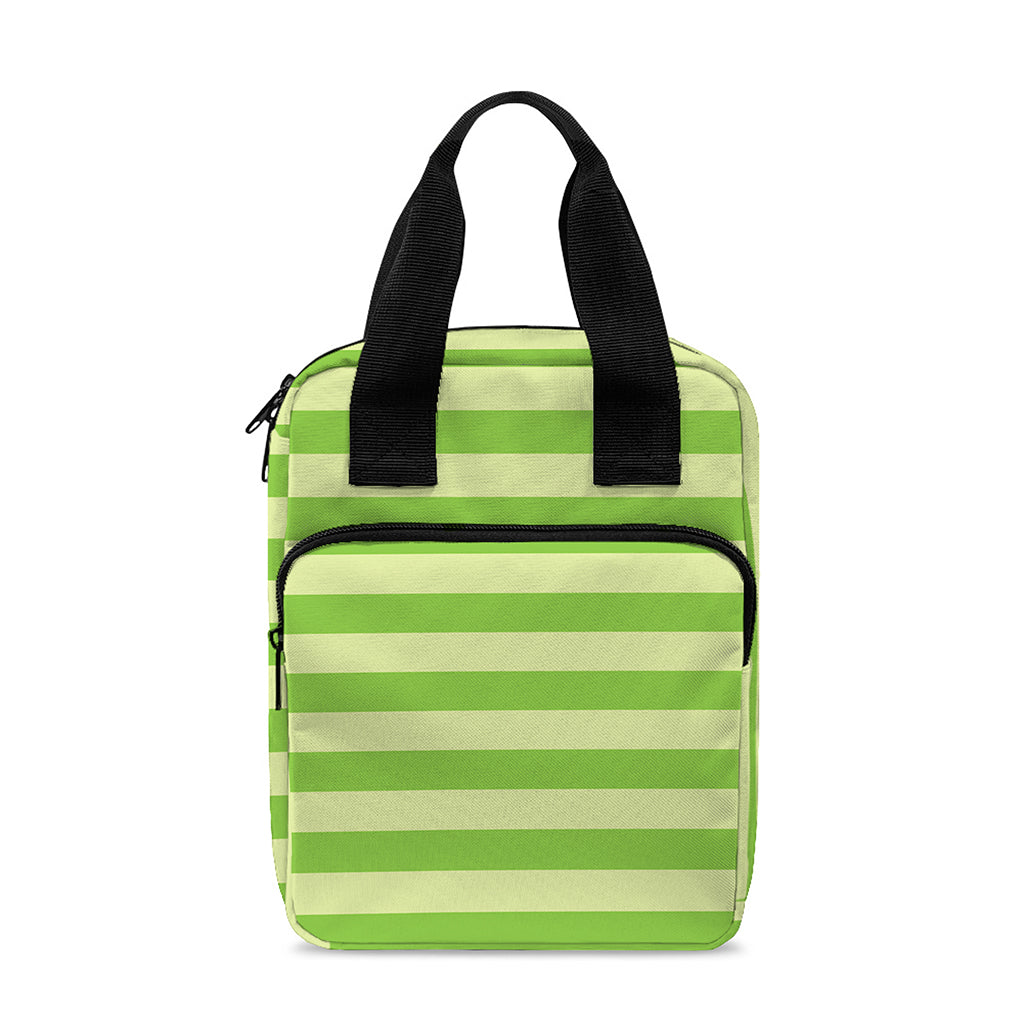 Green Striped Pattern Print Bible Tote Bag