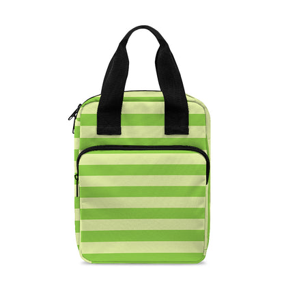Green Striped Pattern Print Bible Tote Bag