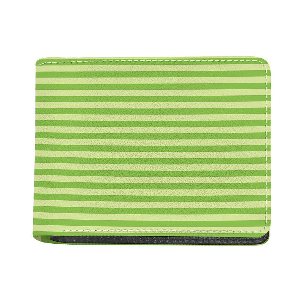 Green Striped Pattern Print Bifold Wallet