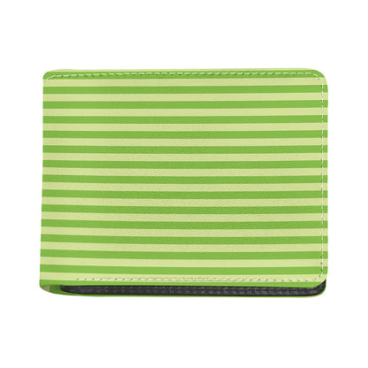 Green Striped Pattern Print Bifold Wallet