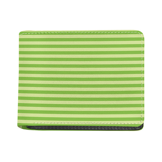 Green Striped Pattern Print Bifold Wallet