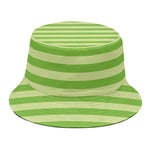 Green Striped Pattern Print Bucket Hat