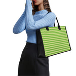 Green Striped Pattern Print Canvas Tote Bag
