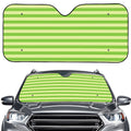 Green Striped Pattern Print Car Windshield Sun Shade
