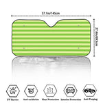 Green Striped Pattern Print Car Windshield Sun Shade