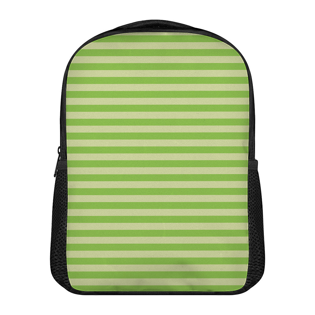 Green Striped Pattern Print Casual Backpack