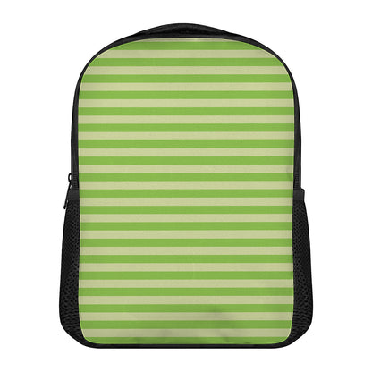 Green Striped Pattern Print Casual Backpack