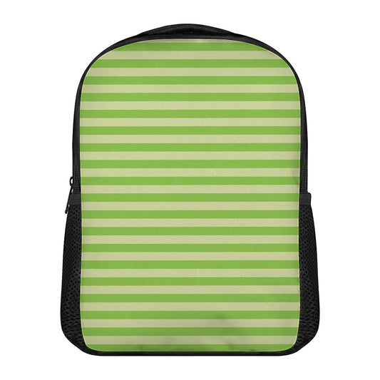 Green Striped Pattern Print Casual Backpack