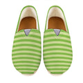 Green Striped Pattern Print Casual Shoes