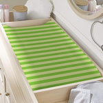 Green Striped Pattern Print Changing Pad Cover