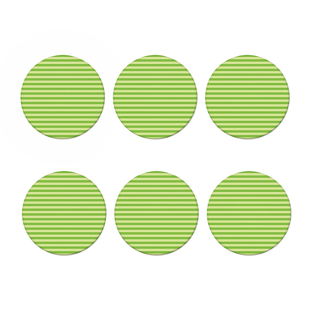 Green Striped Pattern Print Coaster Set