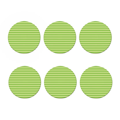 Green Striped Pattern Print Coaster Set