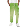 Green Striped Pattern Print Cotton Sweatpants