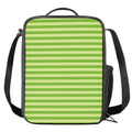 Green Striped Pattern Print Crossbody Lunch Bag