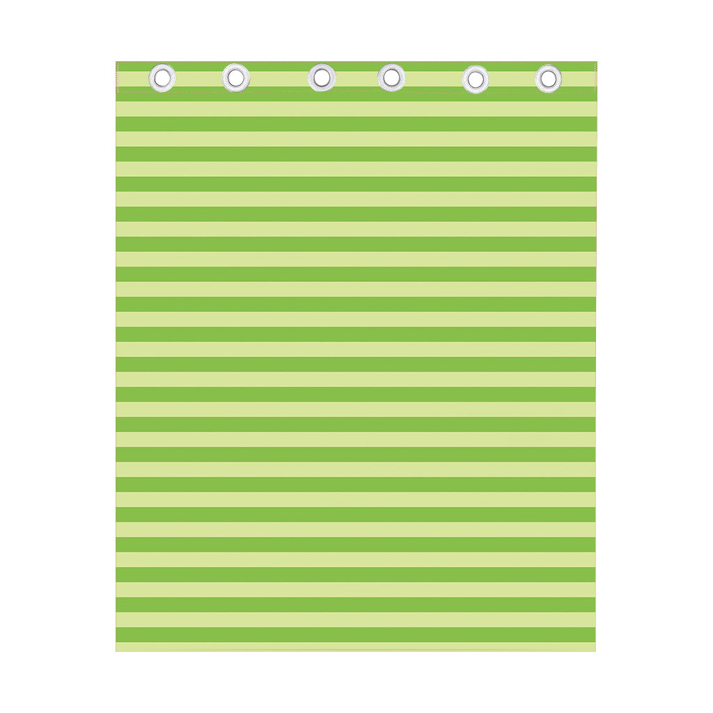 Green Striped Pattern Print Curtain