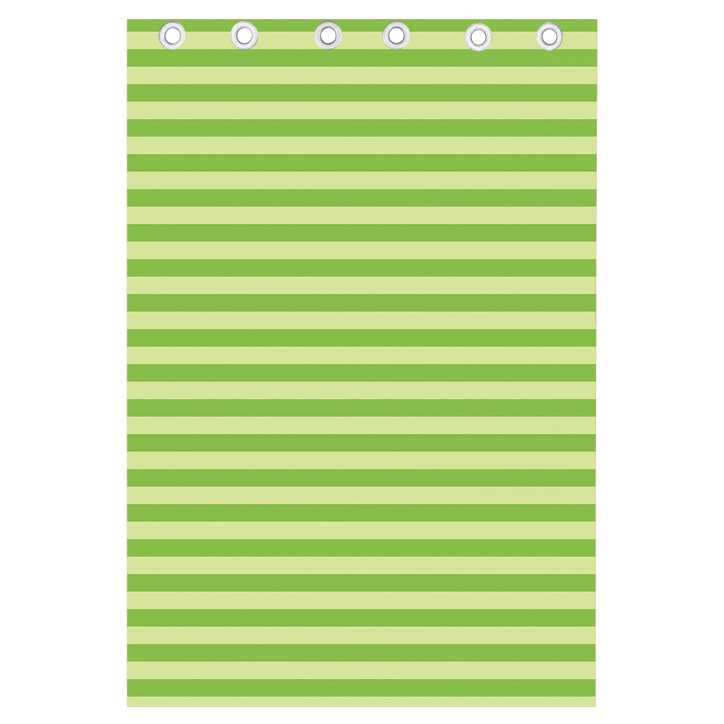 Green Striped Pattern Print Curtain