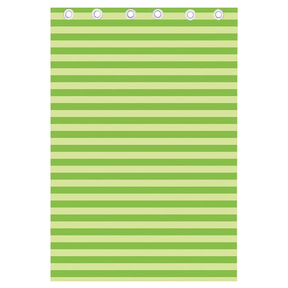 Green Striped Pattern Print Curtain