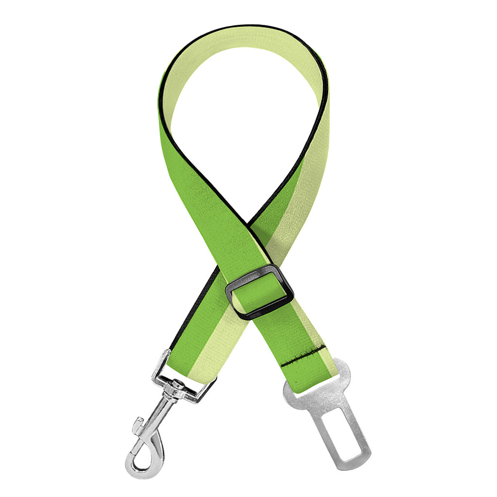 Green Striped Pattern Print Dog Seat Belt