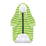 Green Striped Pattern Print Dog Zip Up Hoodie