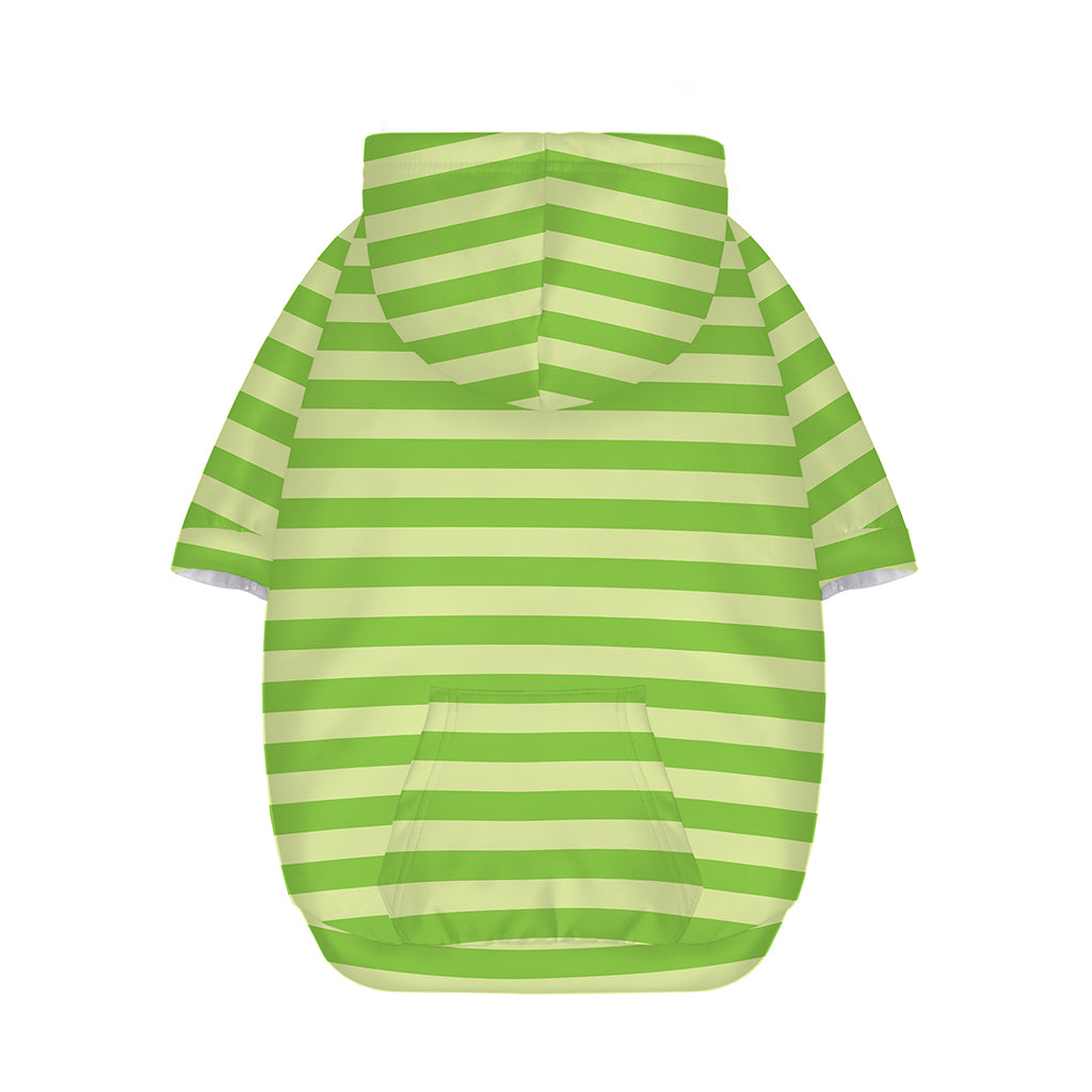 Green Striped Pattern Print Dog Zip Up Hoodie