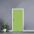 Green Striped Pattern Print Door Sticker