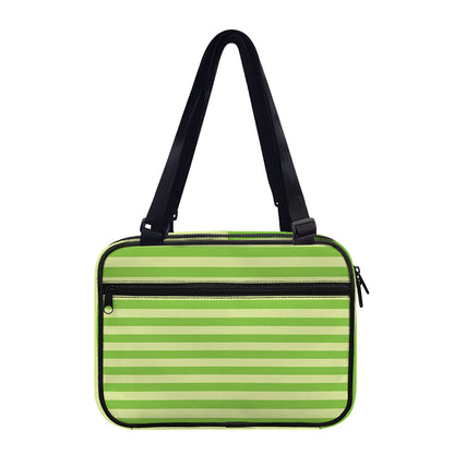 Green Striped Pattern Print Double Strap Bible Bag