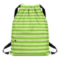 Green Striped Pattern Print Drawstring Backpack
