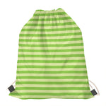 Green Striped Pattern Print Drawstring Bag