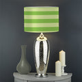 Green Striped Pattern Print Drum Lamp Shade