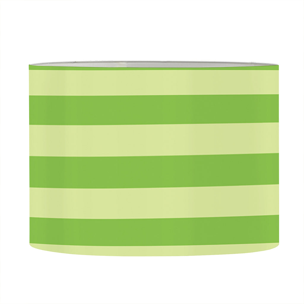 Green Striped Pattern Print Drum Lamp Shade