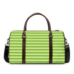 Green Striped Pattern Print Duffle Bag