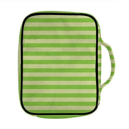 Green Striped Pattern Print Front Pocket Bible Bag