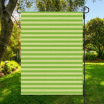 Green Striped Pattern Print Garden Flag