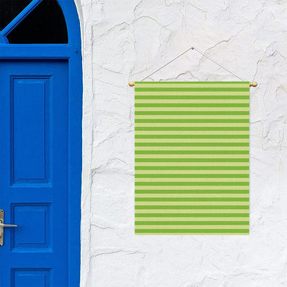 Green Striped Pattern Print Garden Flag