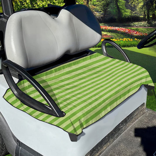 Green Striped Pattern Print Golf Cart Seat Cover