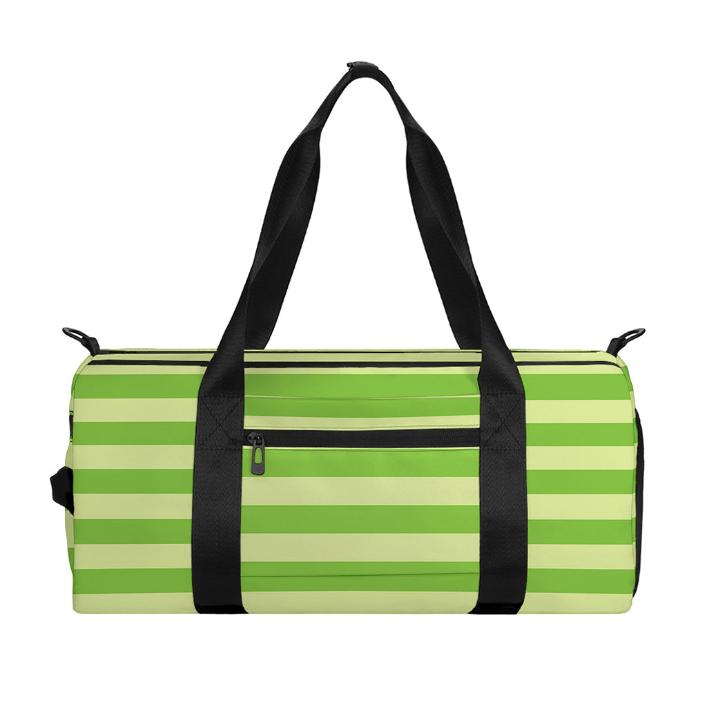 Green Striped Pattern Print Gym Bag