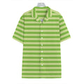 Green Striped Pattern Print Hawaiian Shirt
