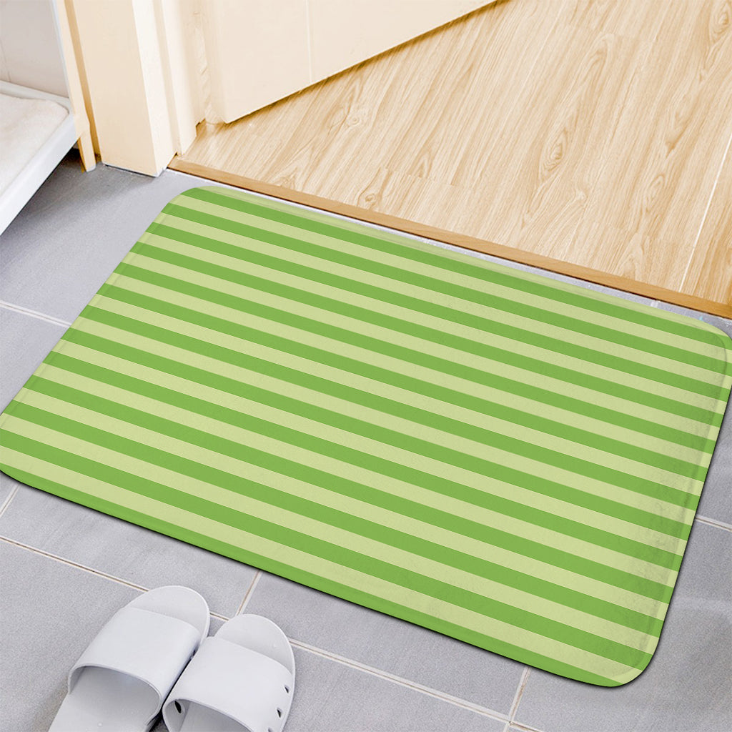 Green Striped Pattern Print Indoor Door Mat