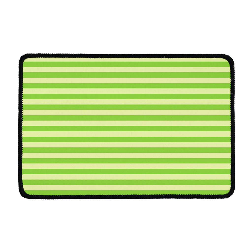 Green Striped Pattern Print Kitchen Mat