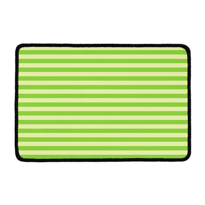 Green Striped Pattern Print Kitchen Mat