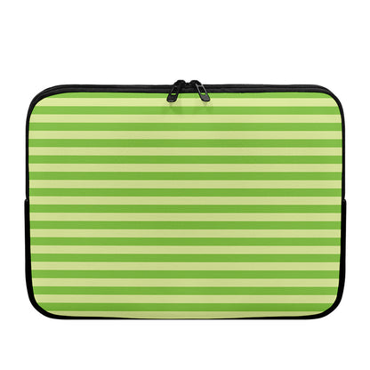 Green Striped Pattern Print Laptop Sleeve