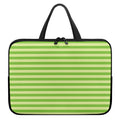 Green Striped Pattern Print Laptop Sleeve With Handle
