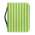 Green Striped Pattern Print Leather Bible Cover