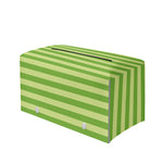 Green Striped Pattern Print Leather Tissue Box Cover